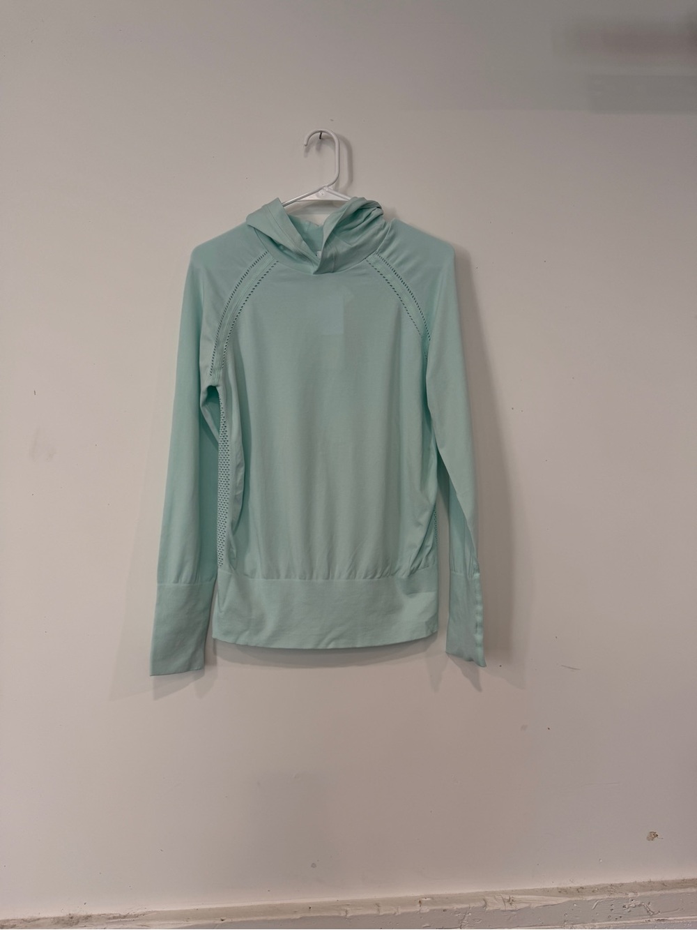 Fabletics Light Aqua Anna Seamless Long Sleeve Hoodie